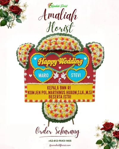 Karangan Papan Bunga Pernikahan di Ciakar